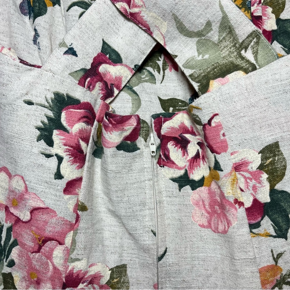 Vintage Linen Maxi Dress Daisy of California Floral XS/S Cottagecore USA Made - Picture 8 of 13